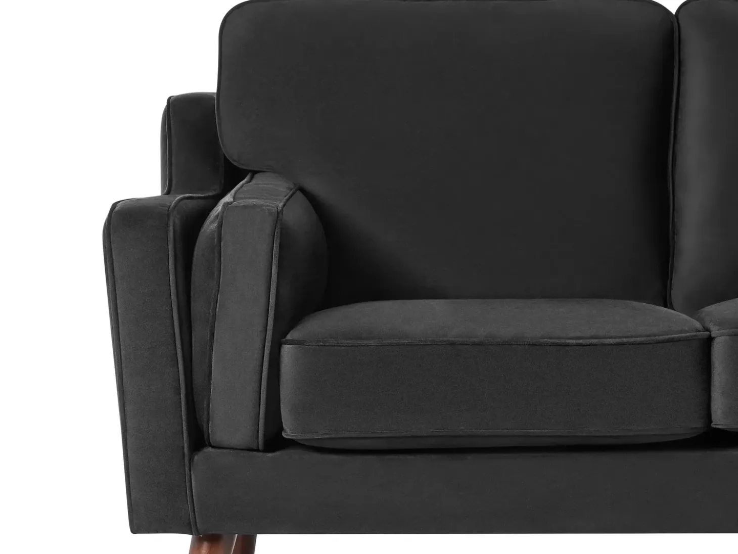 Sale Sofa dla 3 osób LOKKA Welur Czarny Sofy Tapicerowane|Kolekcje Sof