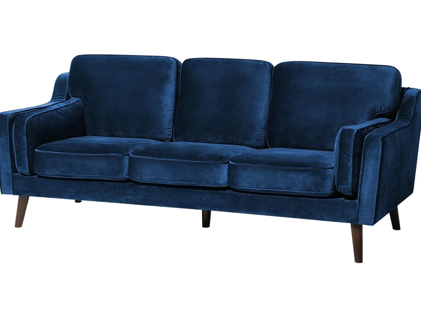 Discount Sofa dla 3 osób LOKKA Welur Granatowy Sofy Tapicerowane|Kolekcje Sof