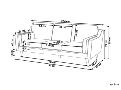 Discount Sofa dla 3 osób LOKKA Welur Granatowy Sofy Tapicerowane|Kolekcje Sof