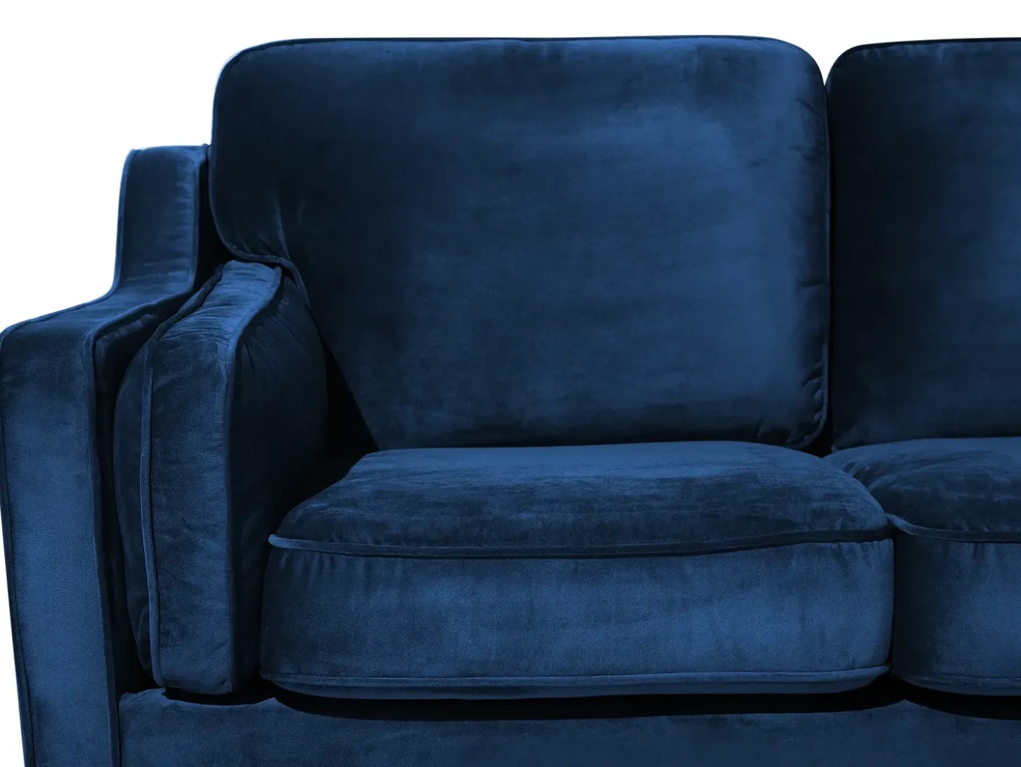 Discount Sofa dla 3 osób LOKKA Welur Granatowy Sofy Tapicerowane|Kolekcje Sof