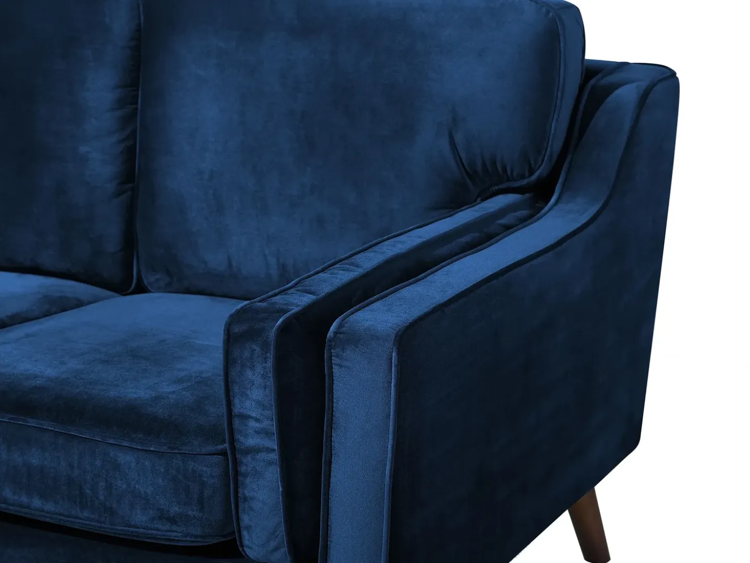 Discount Sofa dla 3 osób LOKKA Welur Granatowy Sofy Tapicerowane|Kolekcje Sof