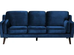 Discount Sofa dla 3 osób LOKKA Welur Granatowy Sofy Tapicerowane|Kolekcje Sof