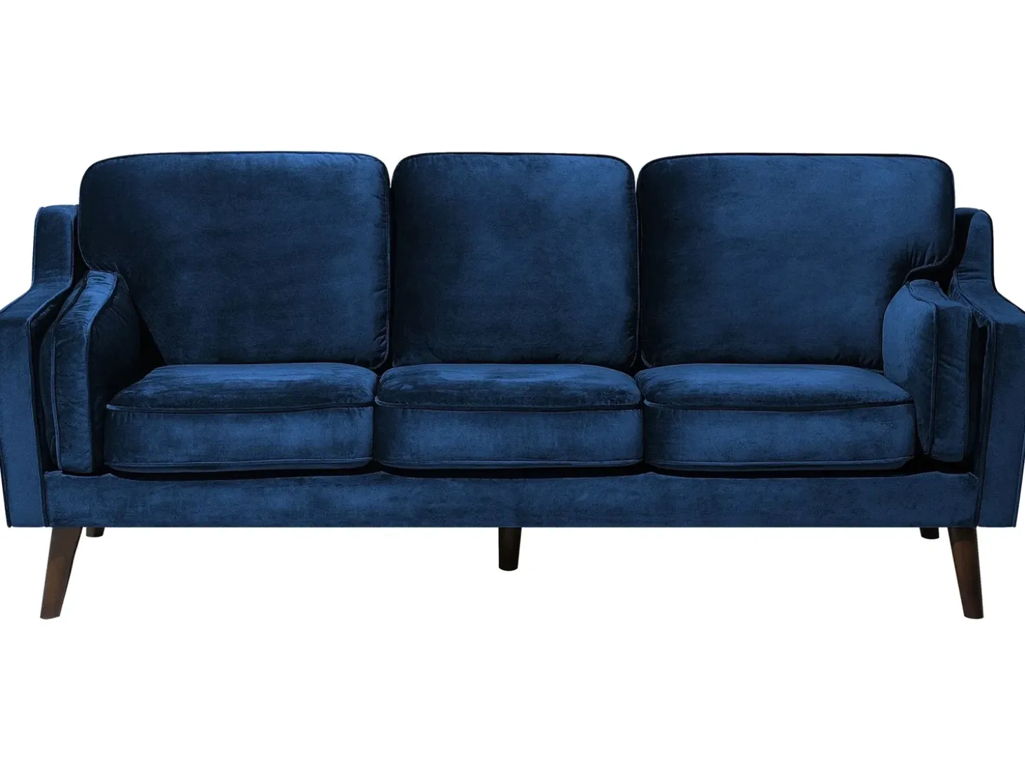 Discount Sofa dla 3 osób LOKKA Welur Granatowy Sofy Tapicerowane|Kolekcje Sof