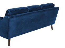 Discount Sofa dla 3 osób LOKKA Welur Granatowy Sofy Tapicerowane|Kolekcje Sof