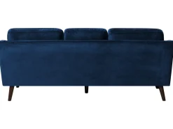 Discount Sofa dla 3 osób LOKKA Welur Granatowy Sofy Tapicerowane|Kolekcje Sof