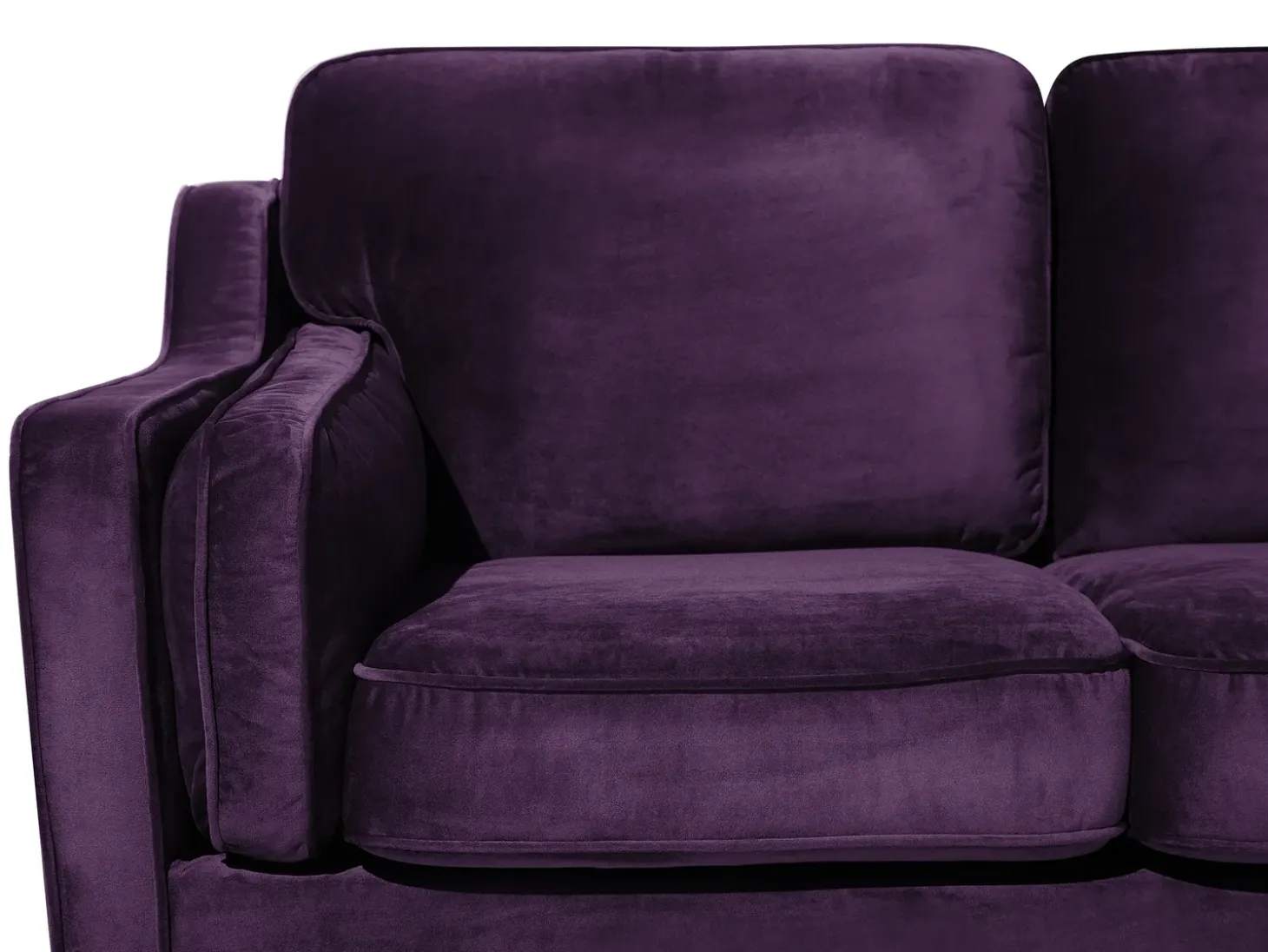 Clearance Sofa dla 2 osób LOKKA Welur Purpurowy Sofy Tapicerowane|Sofy Dwuosobowe