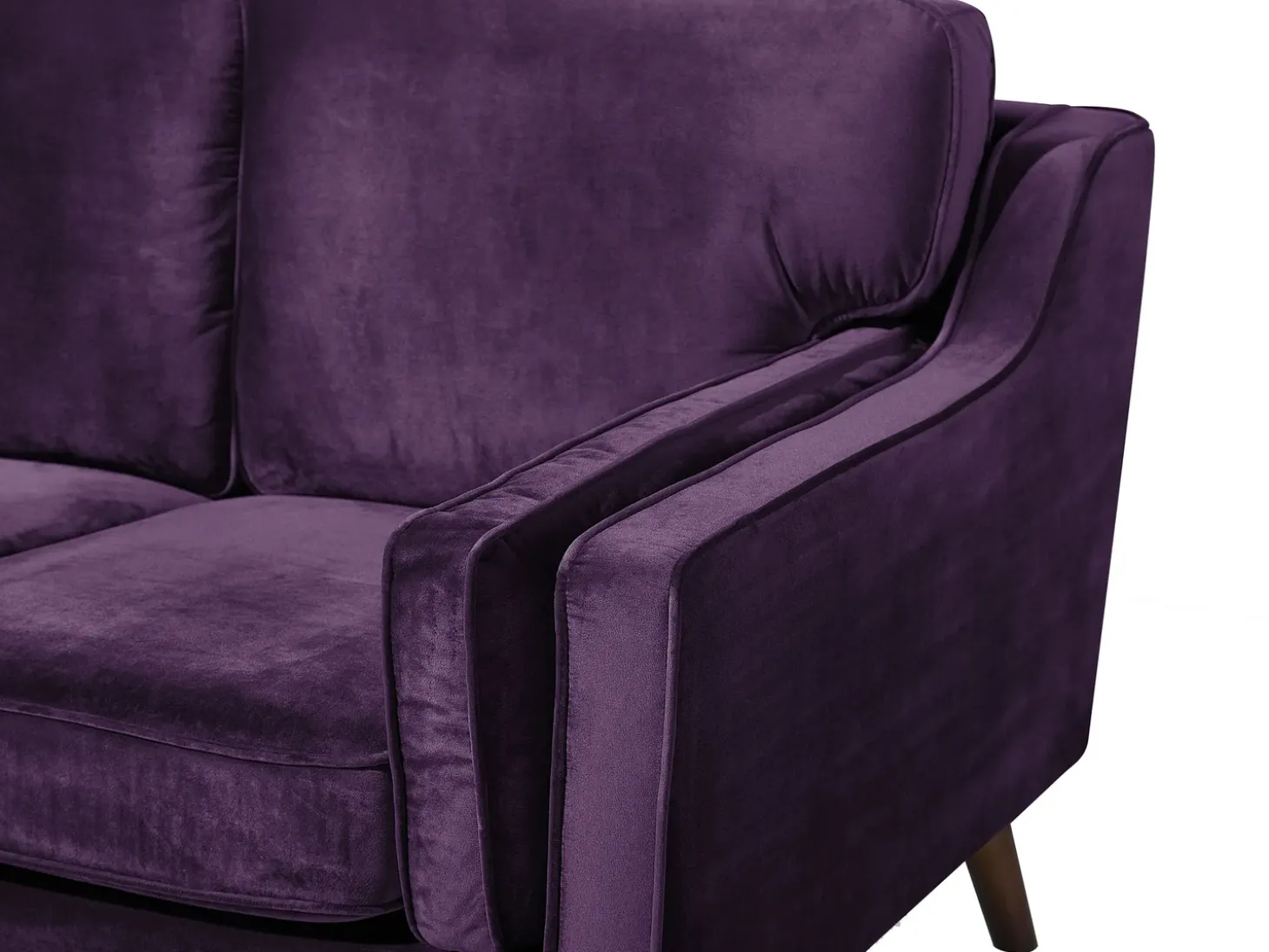 Clearance Sofa dla 2 osób LOKKA Welur Purpurowy Sofy Tapicerowane|Sofy Dwuosobowe