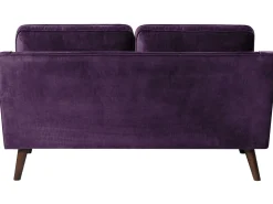 Clearance Sofa dla 2 osób LOKKA Welur Purpurowy Sofy Tapicerowane|Sofy Dwuosobowe
