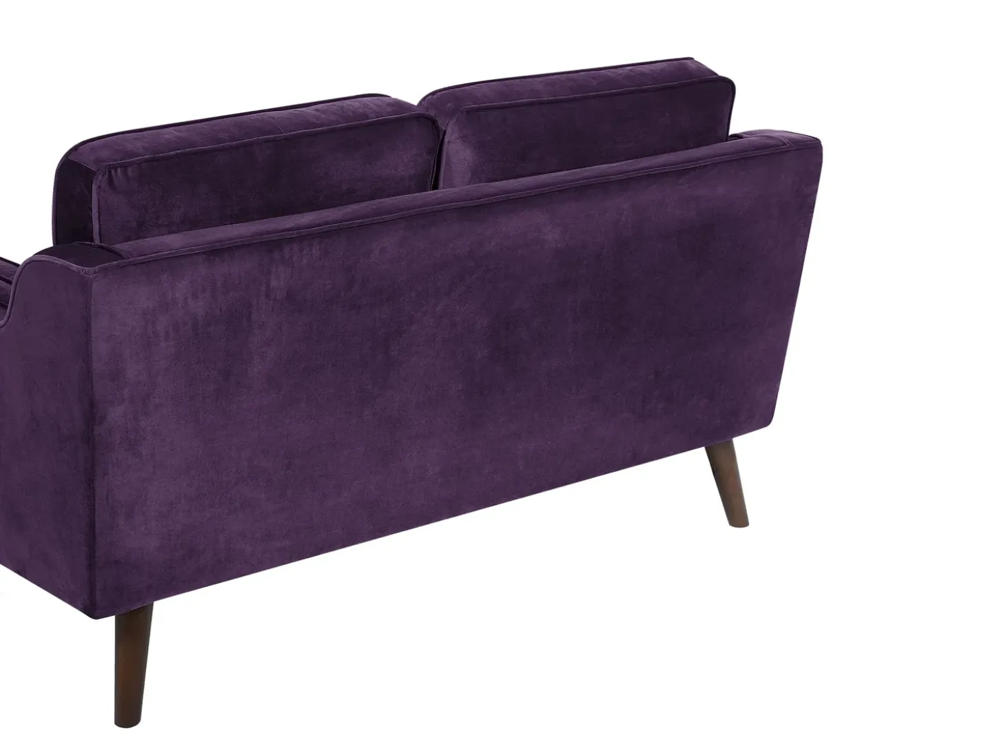 Clearance Sofa dla 2 osób LOKKA Welur Purpurowy Sofy Tapicerowane|Sofy Dwuosobowe
