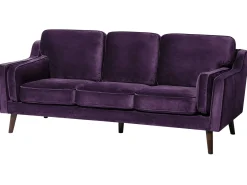 Discount Sofa dla 3 osób LOKKA Welur Purpurowy Sofy Tapicerowane|Kolekcje Sof