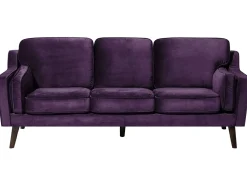Discount Sofa dla 3 osób LOKKA Welur Purpurowy Sofy Tapicerowane|Kolekcje Sof