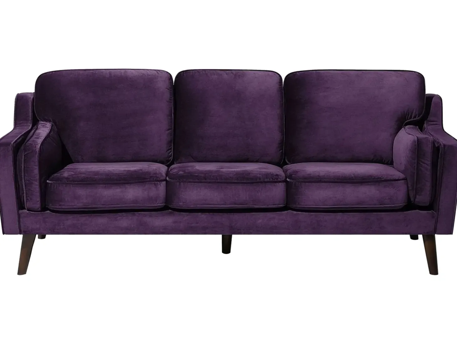 Discount Sofa dla 3 osób LOKKA Welur Purpurowy Sofy Tapicerowane|Kolekcje Sof