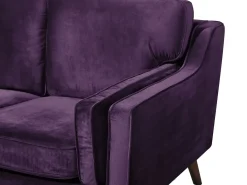 Discount Sofa dla 3 osób LOKKA Welur Purpurowy Sofy Tapicerowane|Kolekcje Sof