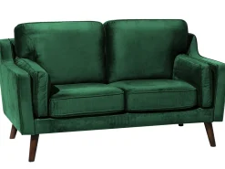 Sofa dla 2 osób LOKKA Welur Szmaragdowy Sofy Tapicerowane|Sofy Dwuosobowe