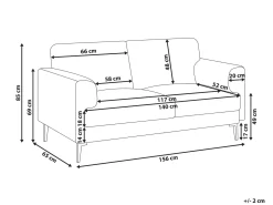 New Sofa dla 2 osób LOUSTO Brązowy Sofy Tapicerowane|Sofy Dwuosobowe