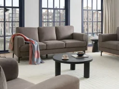 Discount Sofa dla 3 osób LOUSTO Brązowy Sofy Tapicerowane|Kolekcje Sof