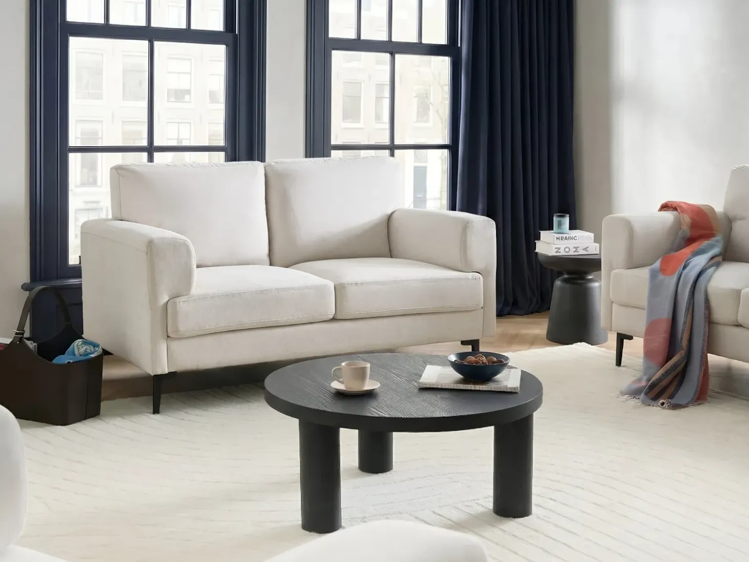 Clearance Sofa dla 2 osób LOUSTO Jasnobeżowy Sofy Tapicerowane|Sofy Dwuosobowe