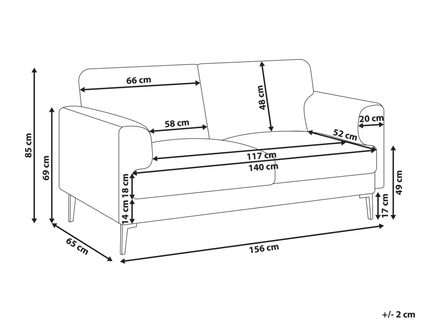 Clearance Sofa dla 2 osób LOUSTO Jasnobeżowy Sofy Tapicerowane|Sofy Dwuosobowe