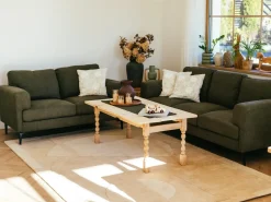 New Sofa dla 2 osób LOUSTO Zielony Sofy Tapicerowane|Sofy Dwuosobowe