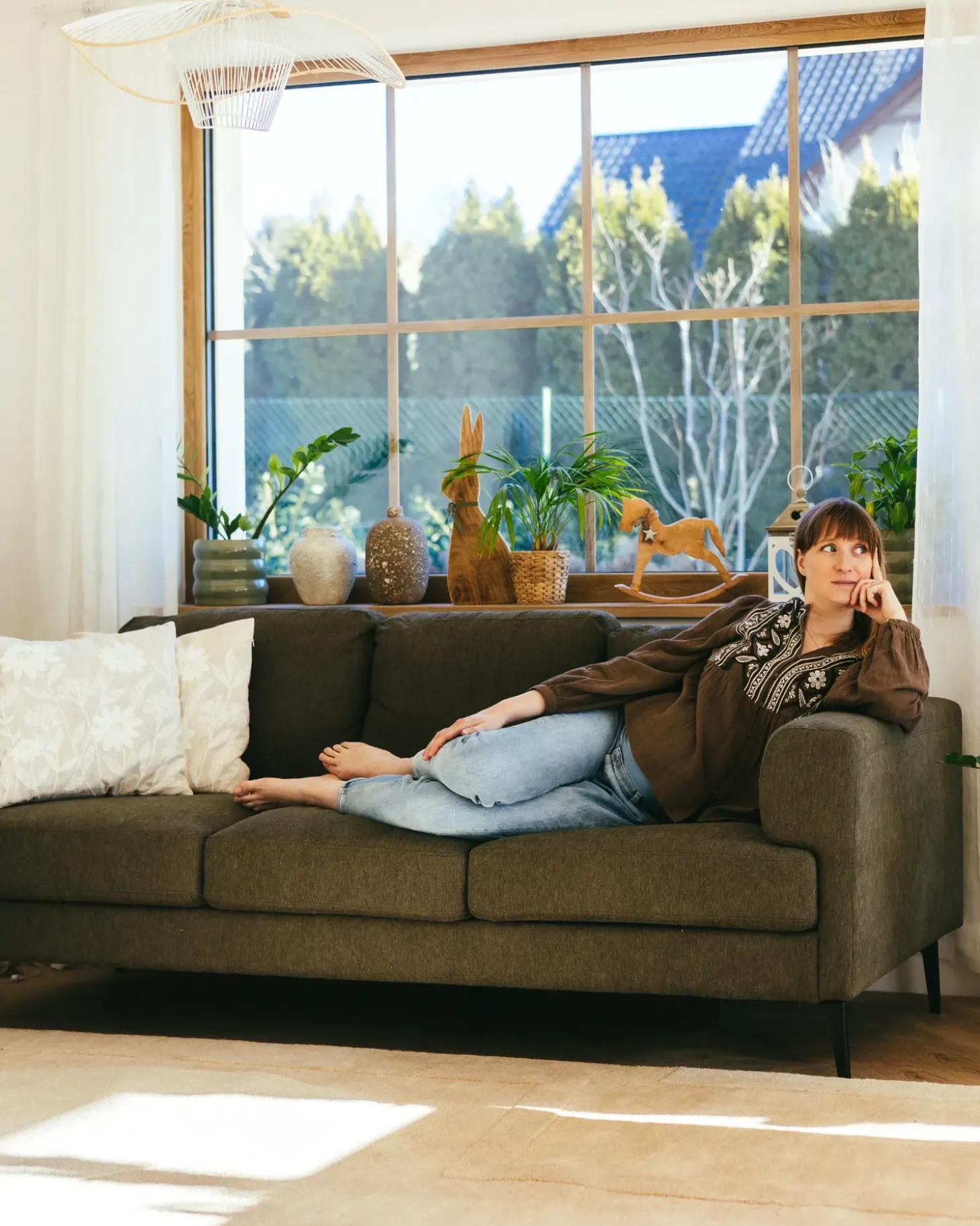 Discount Sofa dla 3 osób LOUSTO Zielony Sofy Tapicerowane|Kolekcje Sof