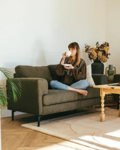 Discount Sofa dla 3 osób LOUSTO Zielony Sofy Tapicerowane|Kolekcje Sof
