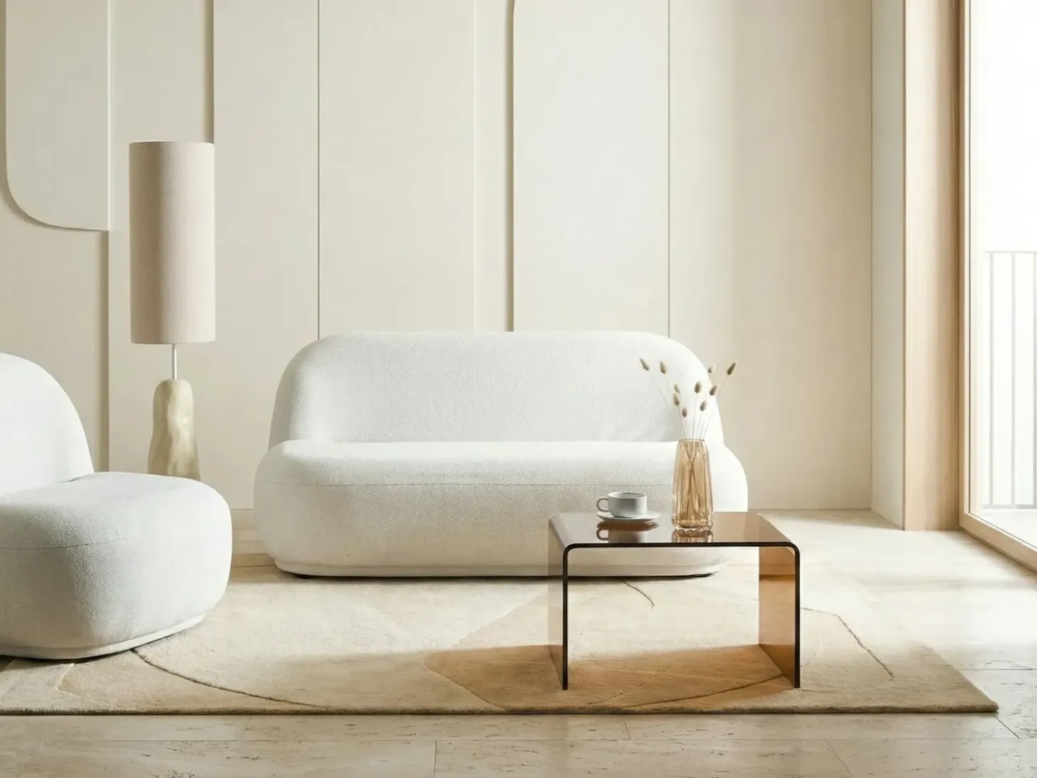 Best Sofa dla 2 osób LOVBERG Złamana biel Sofy Tapicerowane|Sofy Dwuosobowe