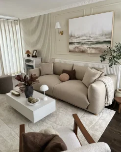 Online Sofa dla 3 osób LUVOS Jasnobeżowy Sofy Tapicerowane|Wszystkie Sofy