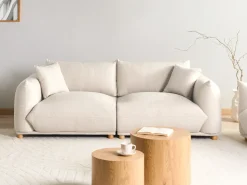 Online Sofa dla 3 osób LUVOS Jasnobeżowy Sofy Tapicerowane|Wszystkie Sofy