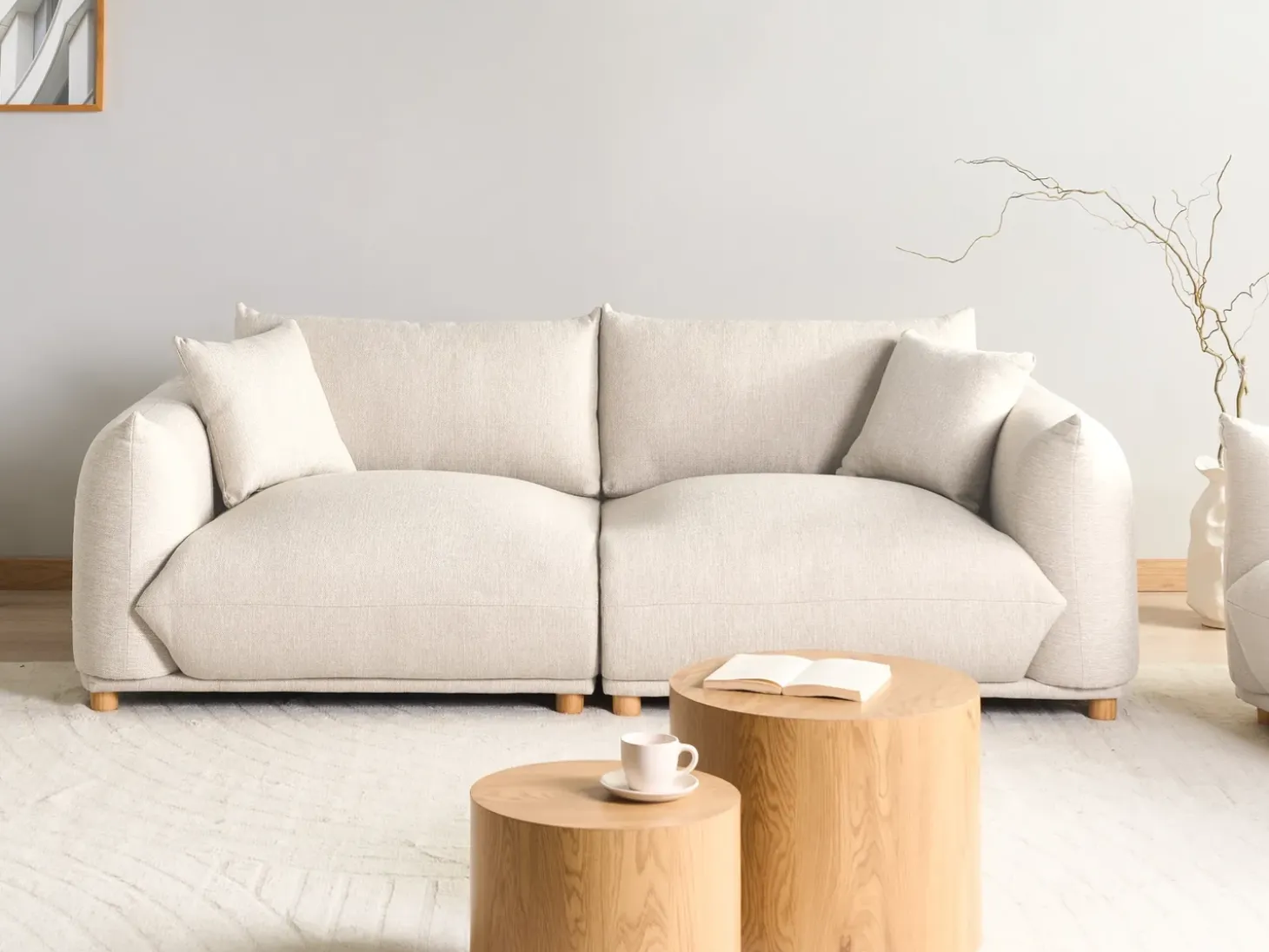 Online Sofa dla 3 osób LUVOS Jasnobeżowy Sofy Tapicerowane|Wszystkie Sofy