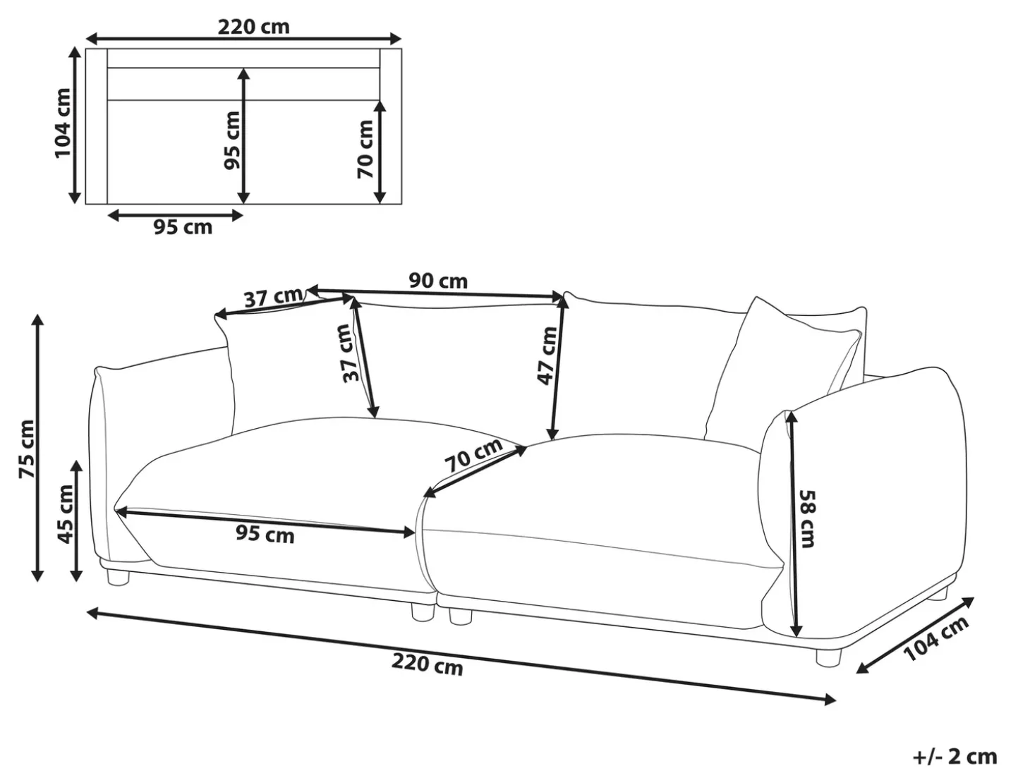 Online Sofa dla 3 osób LUVOS Jasnobeżowy Sofy Tapicerowane|Wszystkie Sofy
