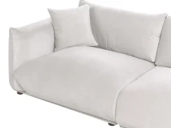 Hot Sofa dla 3 osób LUVOS Welur Beżowoszary Sofy Tapicerowane|Wszystkie Sofy