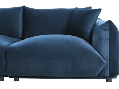New Sofa dla 3 osób LUVOS Welur Ciemnoniebieski Sofy Tapicerowane|Wszystkie Sofy