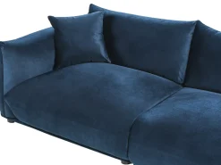 New Sofa dla 3 osób LUVOS Welur Ciemnoniebieski Sofy Tapicerowane|Wszystkie Sofy