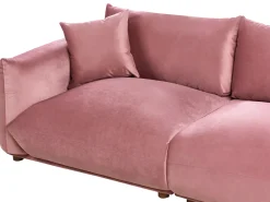 Best Sofa dla 3 osób LUVOS Welur Różowy Sofy Tapicerowane|Wszystkie Sofy