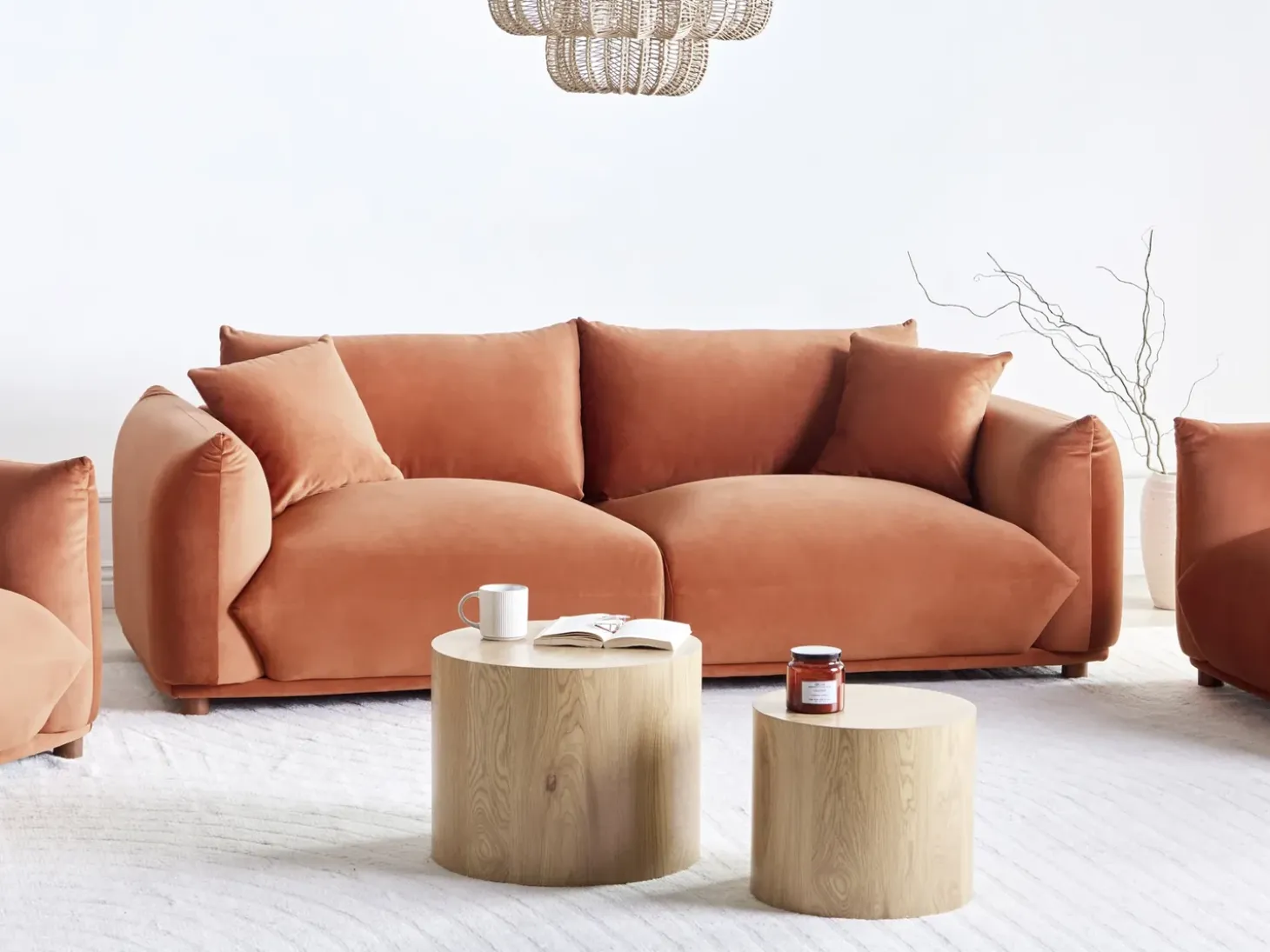 New Sofa dla 3 osób LUVOS Welur Złoty brąz Sofy Tapicerowane|Wszystkie Sofy