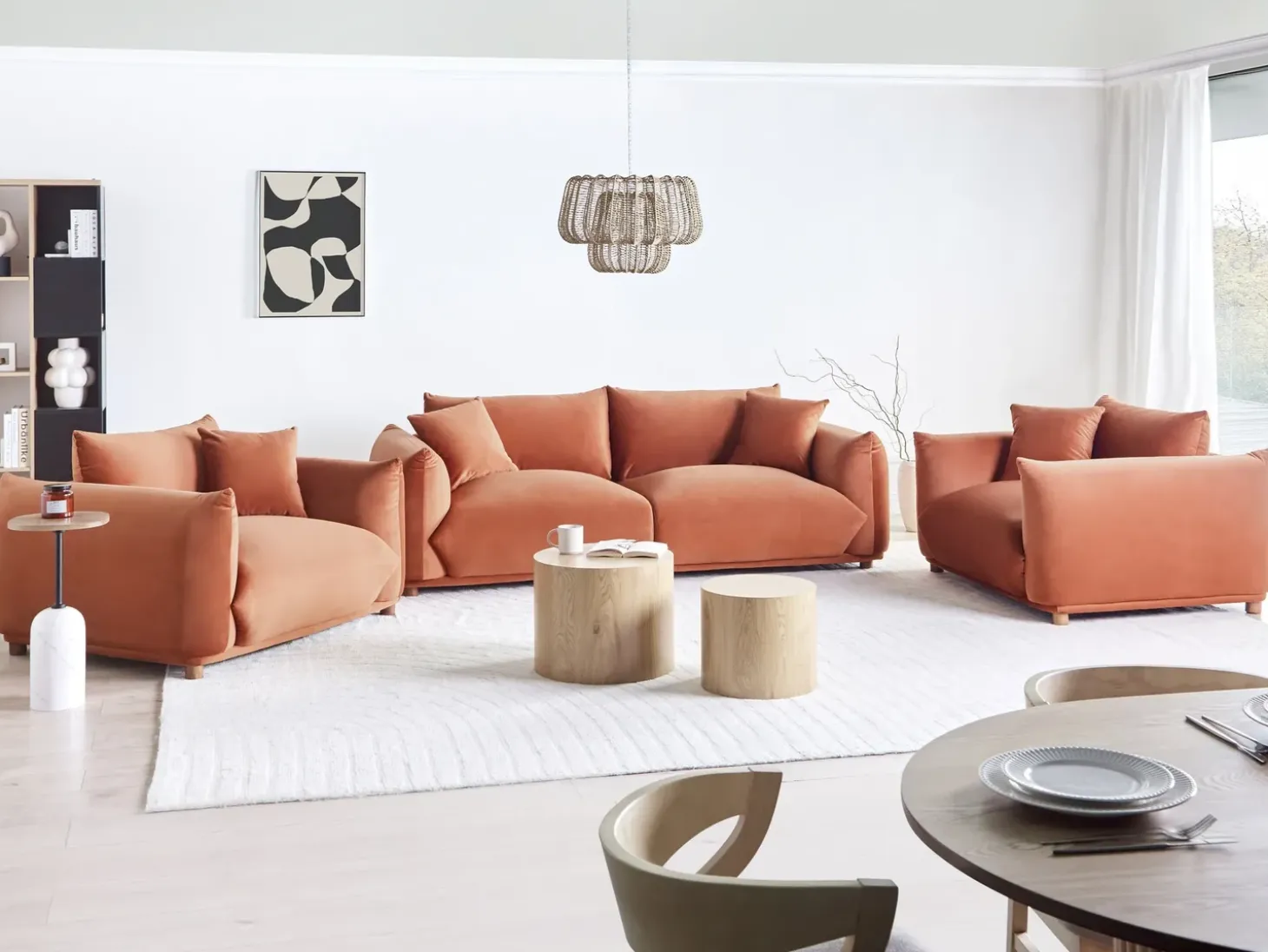 New Sofa dla 3 osób LUVOS Welur Złoty brąz Sofy Tapicerowane|Wszystkie Sofy