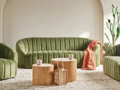 Best Sofa dla 3 osób MALUNG Welur Ciemno Sofy Tapicerowane|Kolekcje Sof
