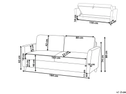 Clearance Sofa dla 3 osób MARE Szary Sofy Tapicerowane|Kolekcje Sof
