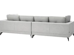 Clearance Sofa dla 4 osób MARUM Len syntetyczny Szary Sofy Tapicerowane|Wszystkie Sofy