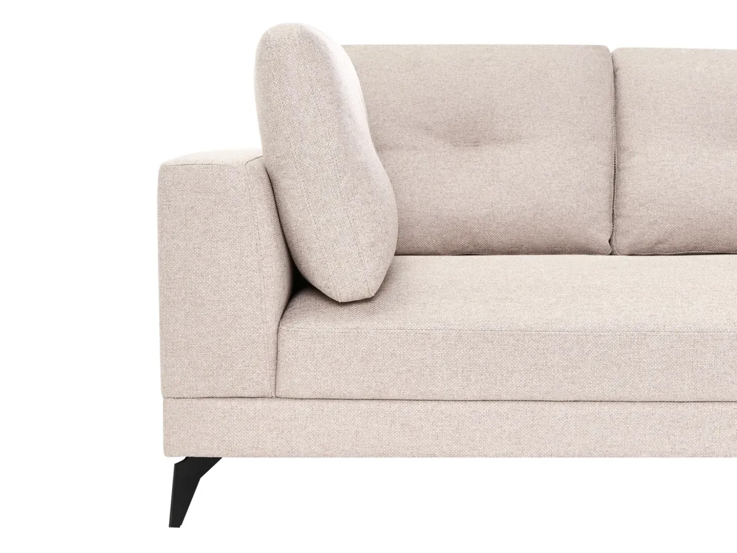 Sale Sofa dla 4 osób MARUM Len syntetyczny Jasnobeżowy Sofy Tapicerowane|Wszystkie Sofy
