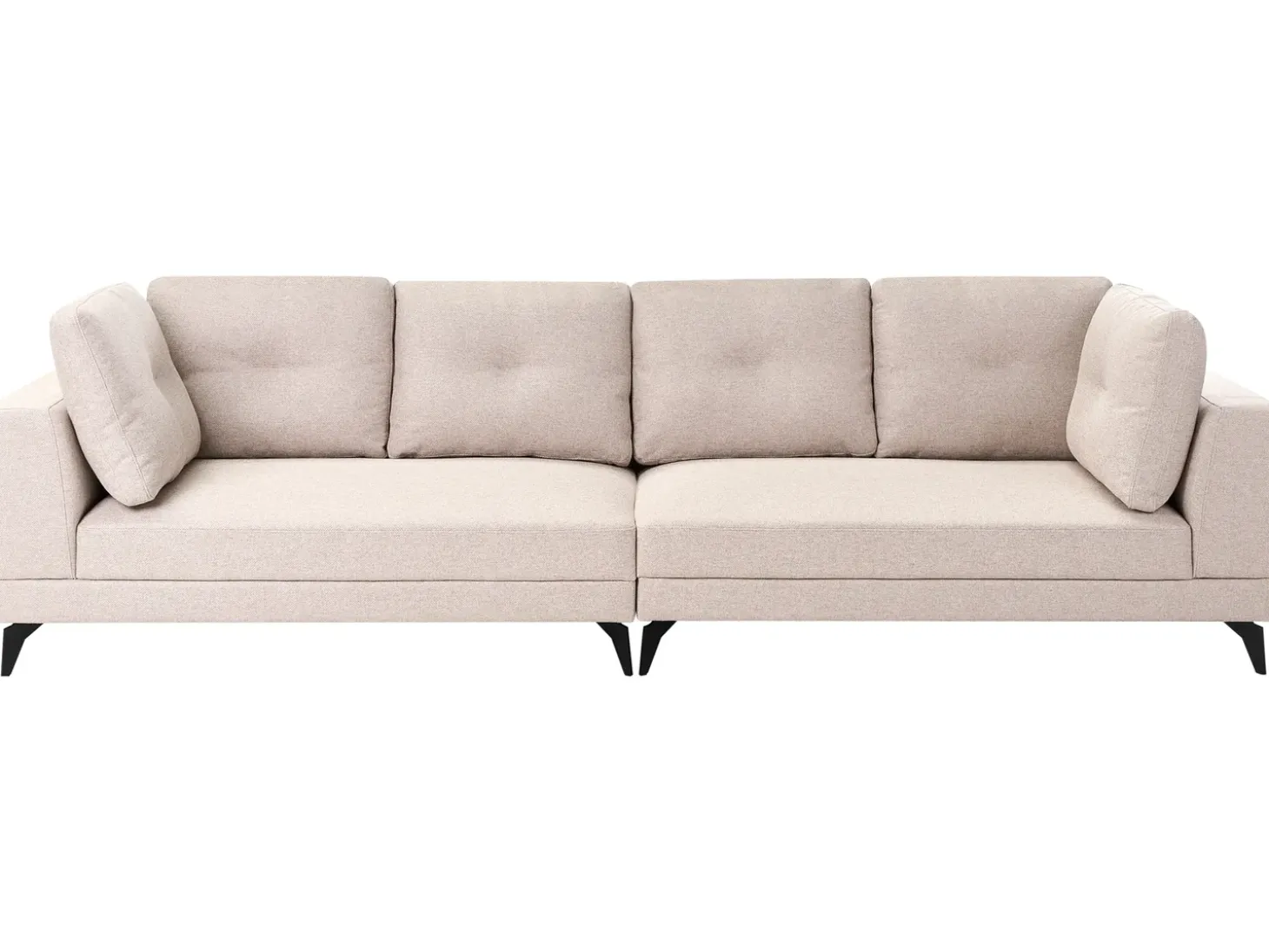 Sale Sofa dla 4 osób MARUM Len syntetyczny Jasnobeżowy Sofy Tapicerowane|Wszystkie Sofy