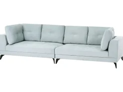 New Sofa dla 4 osób MARUM Len syntetyczny Błękitny Sofy Tapicerowane|Wszystkie Sofy