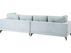 New Sofa dla 4 osób MARUM Len syntetyczny Błękitny Sofy Tapicerowane|Wszystkie Sofy