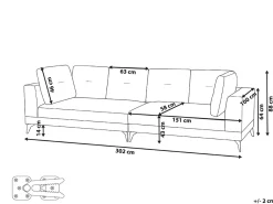 New Sofa dla 4 osób MARUM Len syntetyczny Błękitny Sofy Tapicerowane|Wszystkie Sofy