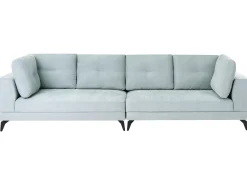 New Sofa dla 4 osób MARUM Len syntetyczny Błękitny Sofy Tapicerowane|Wszystkie Sofy