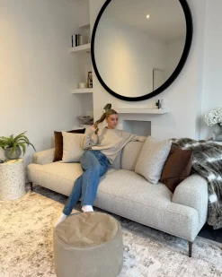 Discount Sofa dla 3 osób MATILA Boucle Złamana biel Sofy Tapicerowane|Wszystkie Sofy