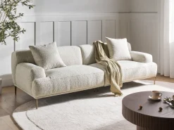 Discount Sofa dla 3 osób MATILA Boucle Złamana biel Sofy Tapicerowane|Wszystkie Sofy