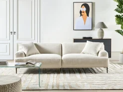 Best Sofa dla 3 osób MATILA Jasnobeżowy Sofy Tapicerowane|Wszystkie Sofy