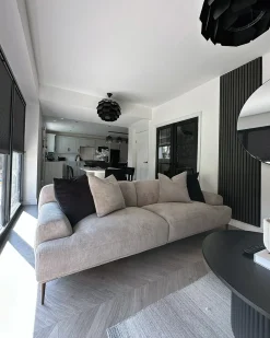 Best Sofa dla 3 osób MATILA Jasnoszary Sofy Tapicerowane|Wszystkie Sofy