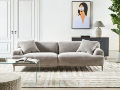 Best Sofa dla 3 osób MATILA Jasnoszary Sofy Tapicerowane|Wszystkie Sofy